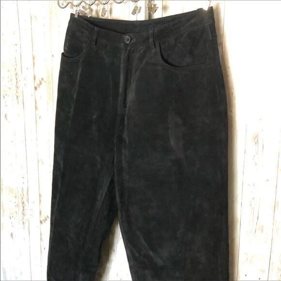 Brandon Thomas Black High Rise Suede Pants Size 8 - Picture 3 of 8